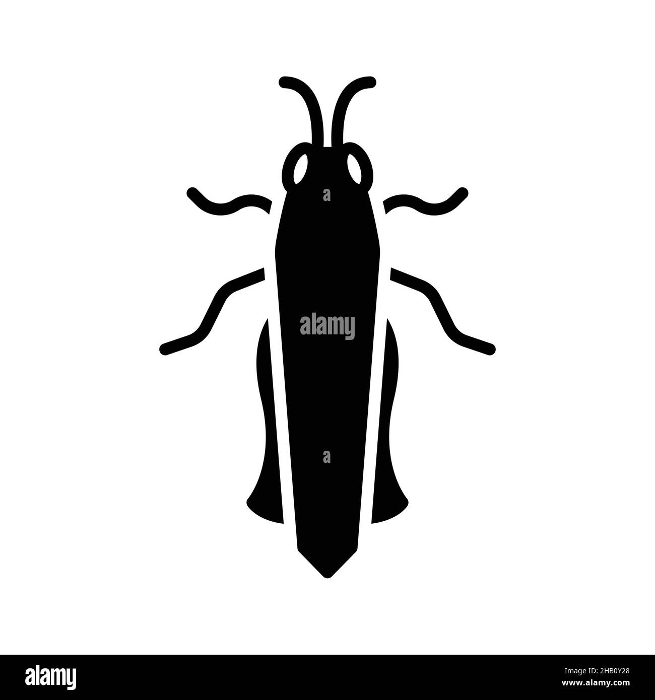 Icône de glyphe de sauterelle vecteur animal Illustration de Vecteur