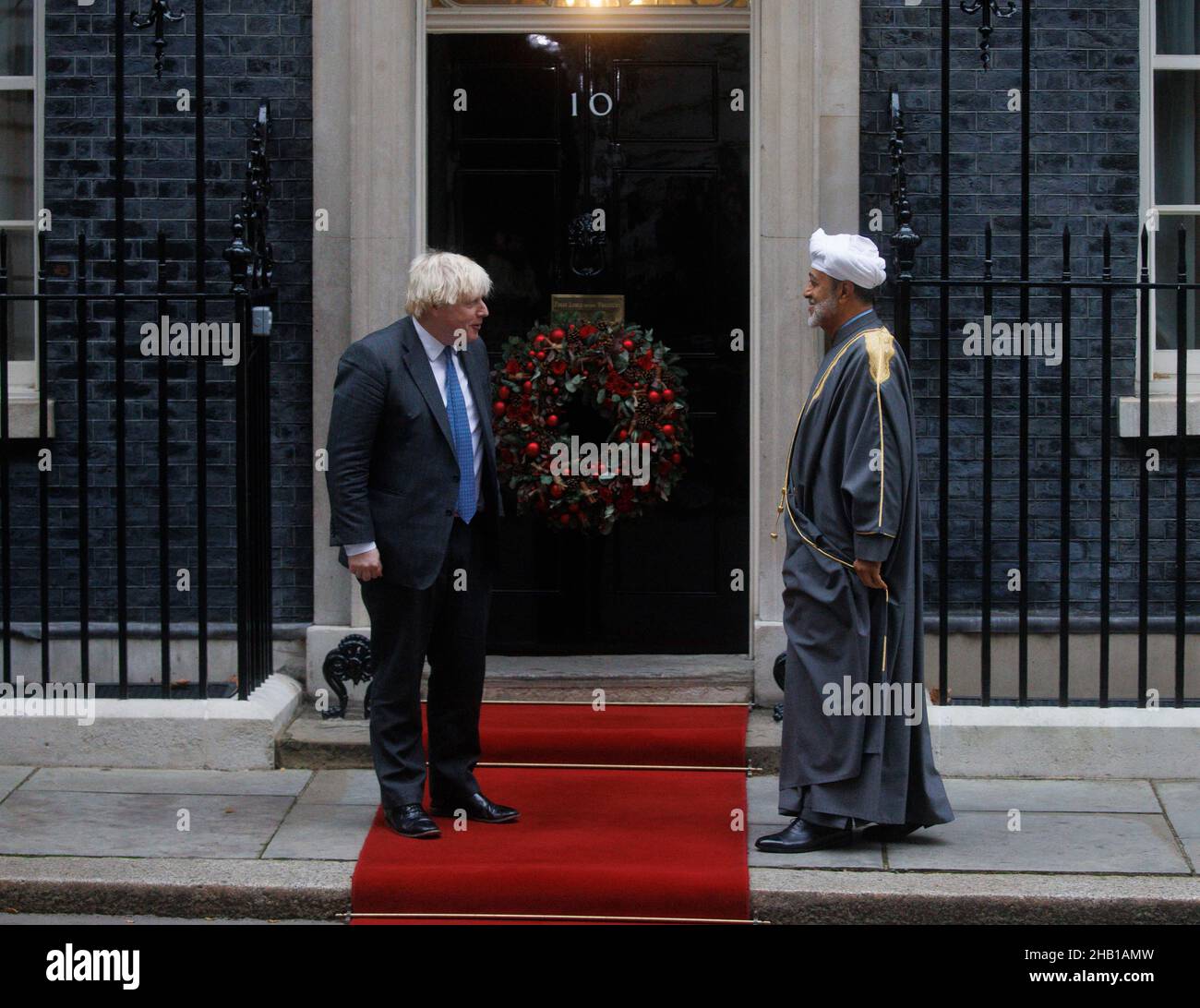 Londres, Royaume-Uni.16th décembre 2021.Le Sultan d'Oman, Haitham bin Tarik, visite 10 Downing Street.Credit: Tommy London/Alay Live News Banque D'Images