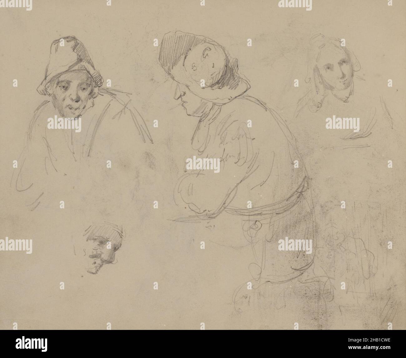 Figures, James Ensor, dessin, Art belge Banque D'Images