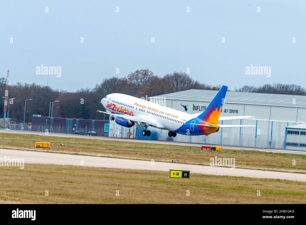 Aéroport de Stansted, Essex, G-GDFJ, Jet2, BOEING 737-800, Banque D'Images