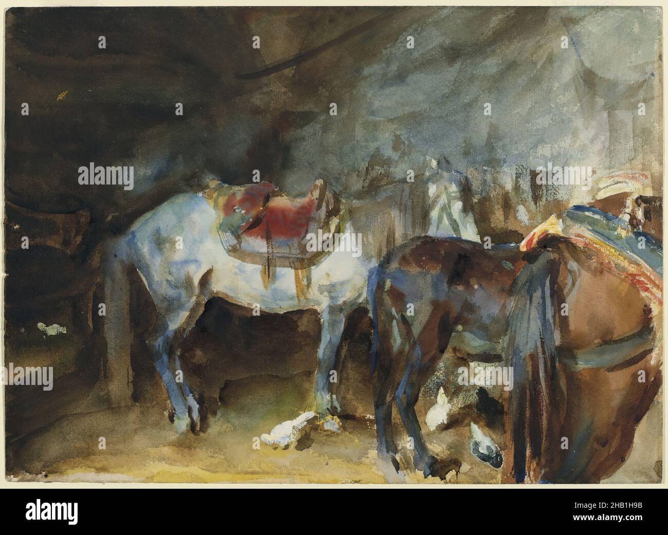 Arab stable, John Singer Sargent, américain, né en Italie, 1856 ...