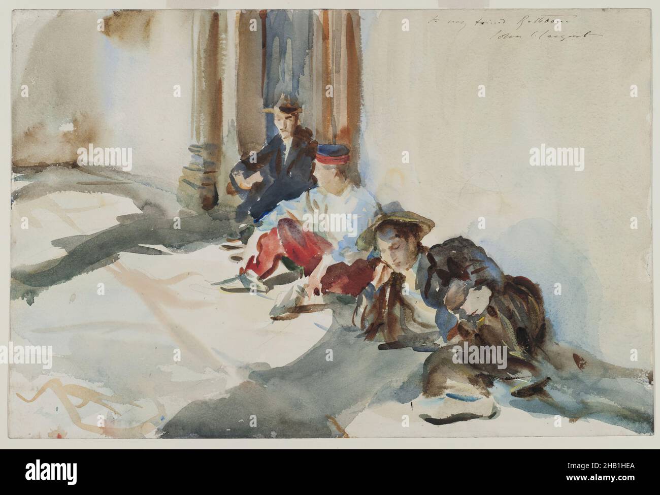 Soldats espagnols, John Singer Sargent, américain, né en Italie, 1856-1925,Aquarelle translucide et touches d'aquarelle opaque avec sous-dessin graphite, env.1903, 12 x 18 1/16 po, 30,5 x 45,8 cm Banque D'Images