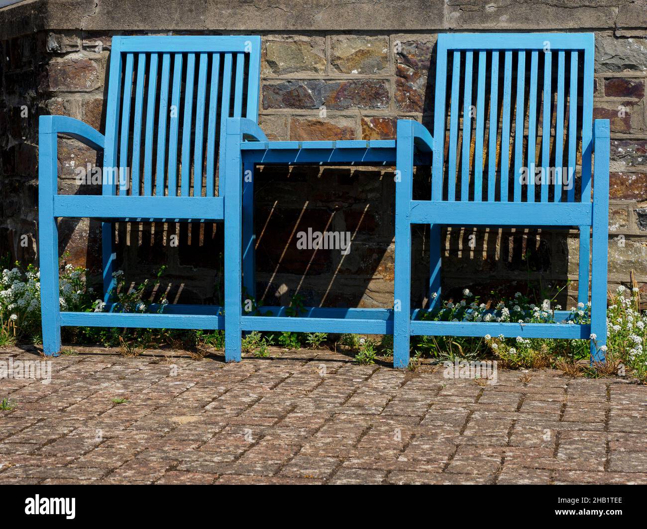 Siège d'amour peint en bois, Royaume-Uni Banque D'Images