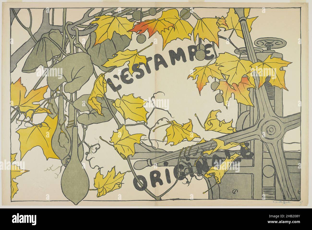 Couverture par l'Estampe originale, Camille Martin, Français, Lithographie en couleurs sur papier vélin, 1894, 22 11/16 x 33 5/16 po, 57,6 x 84,6 cm Banque D'Images