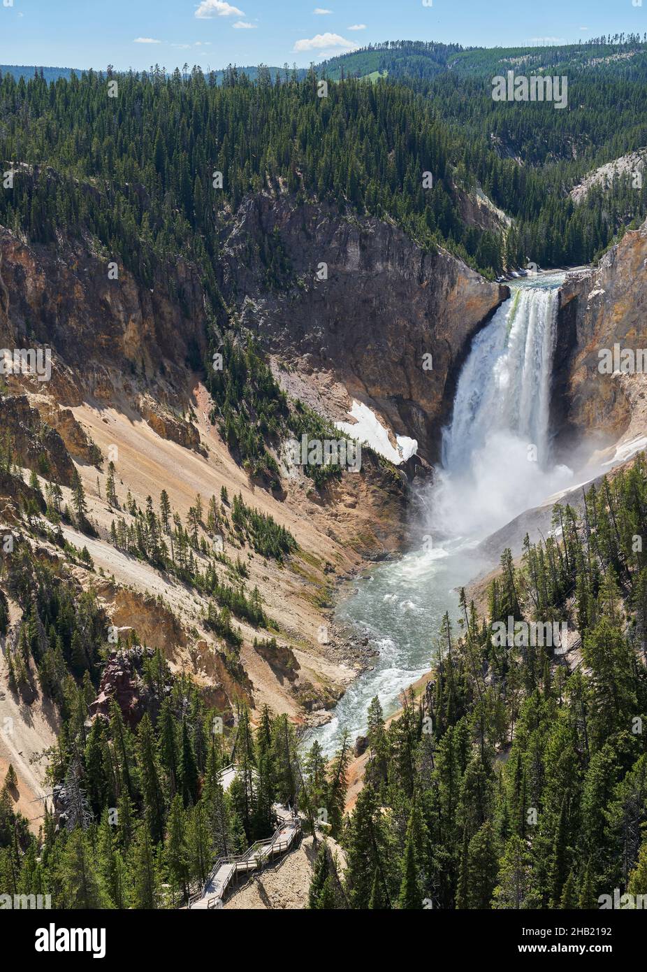 Lower Falls et Grand Canyon de la rivière Yellowstone, parc national de Yellowstone Banque D'Images