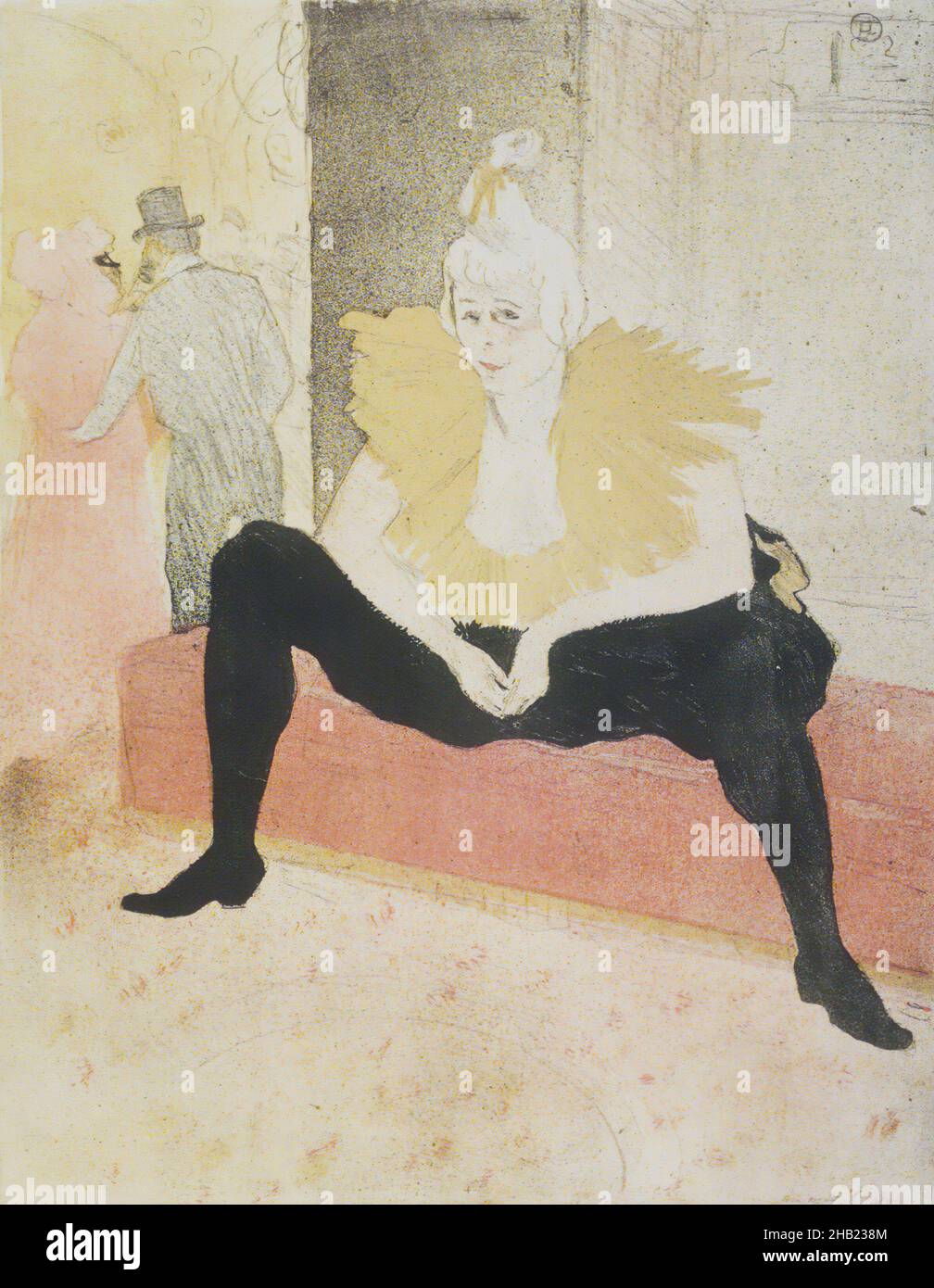 Assis Clowness, la Clownesse assise, les Elles, Henri de Toulouse-Lautrec, français,1864-1901, Lithographie sur papier vélin, France, 1896, 20 3/4 x 15 3/4 po., 52,7 x 40 cm, Cabaret, Circus, Clown, Clowness,Divertissement, France, Français, Gentleman, ndd10,Paris Banque D'Images