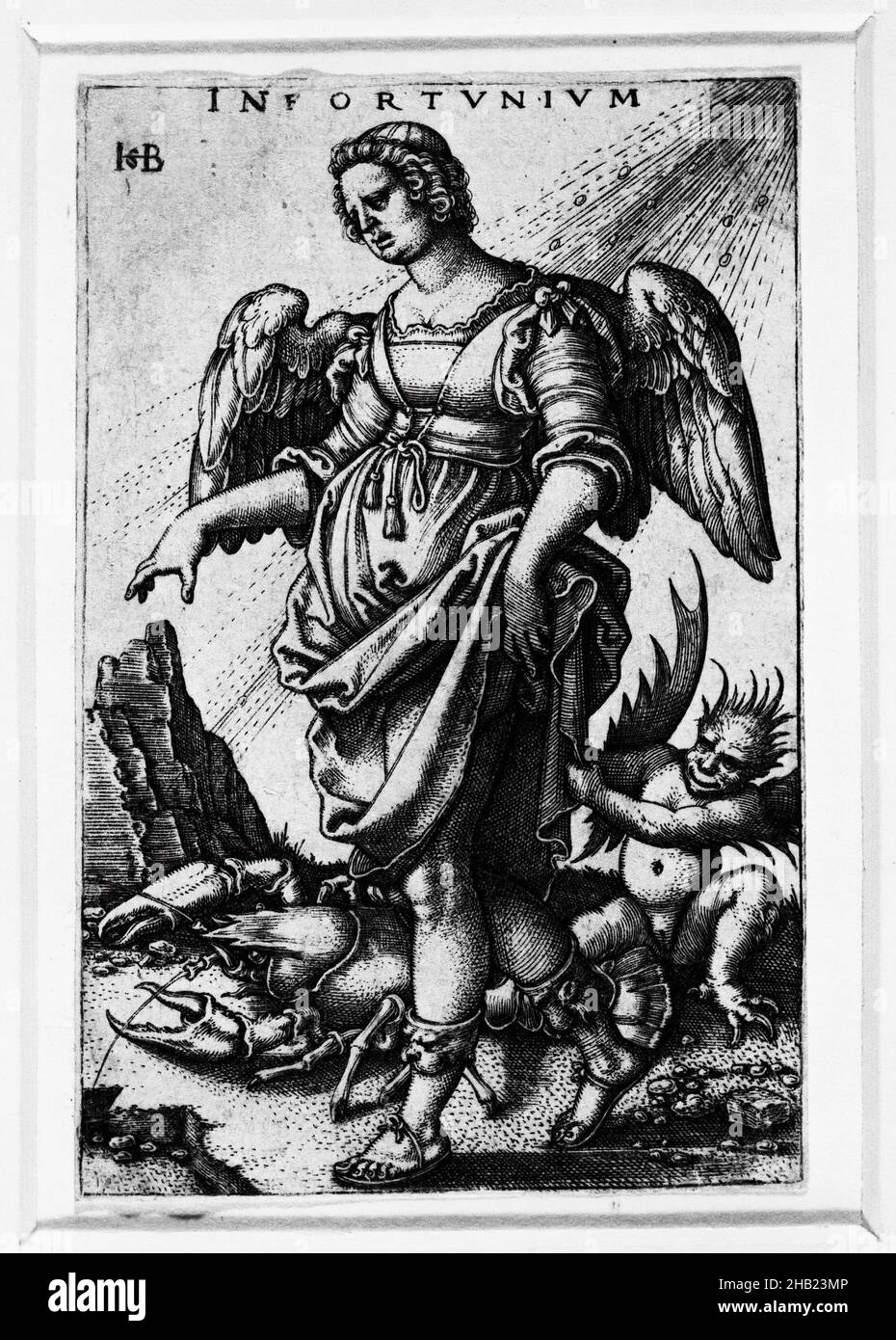 Misfortune, Hans Sebald Beham, allemand, 1500-1550, gravure sur papier à poser, s.d., 30 11/16 x 20 1/16 po., 78 x 51 cm, St John, St Peter Banque D'Images