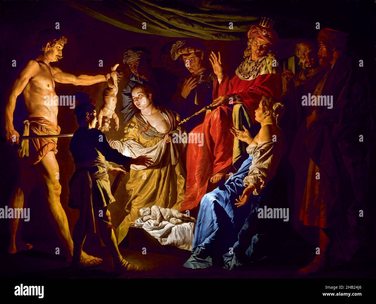 Le jugement de Salomon par Matthias stom (c.1600-c.1652), huile sur toile, c.1640 Banque D'Images