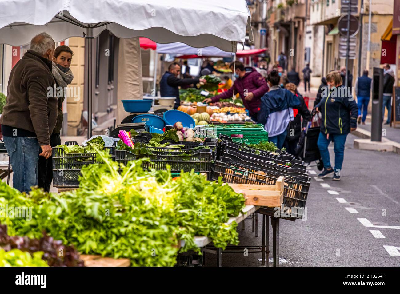 Marché hebdomadaire à Draguignan, France Banque D'Images