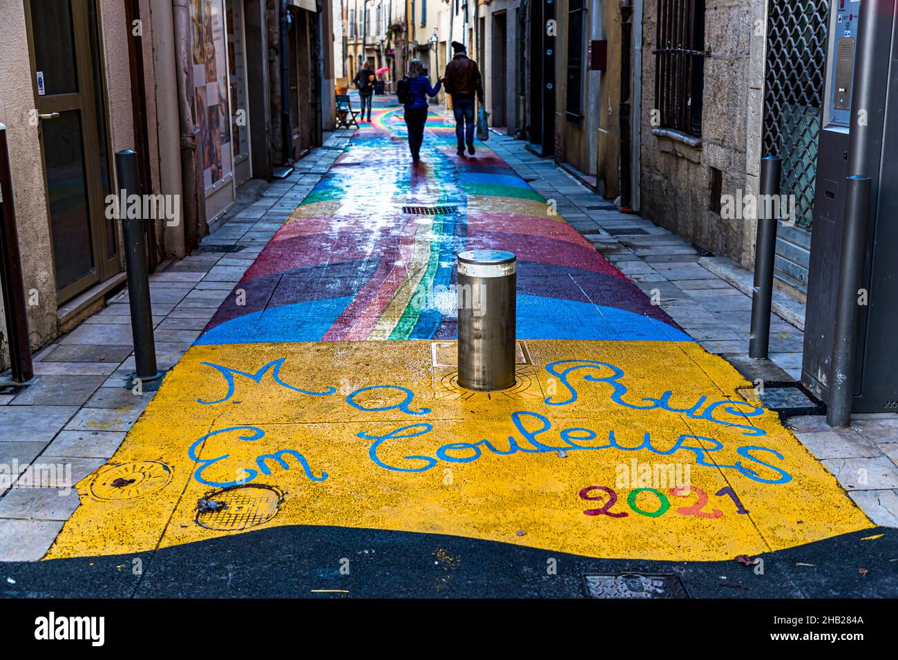 La route des couleurs (rue EM couleurs 2021) Draguignan, France Banque D'Images