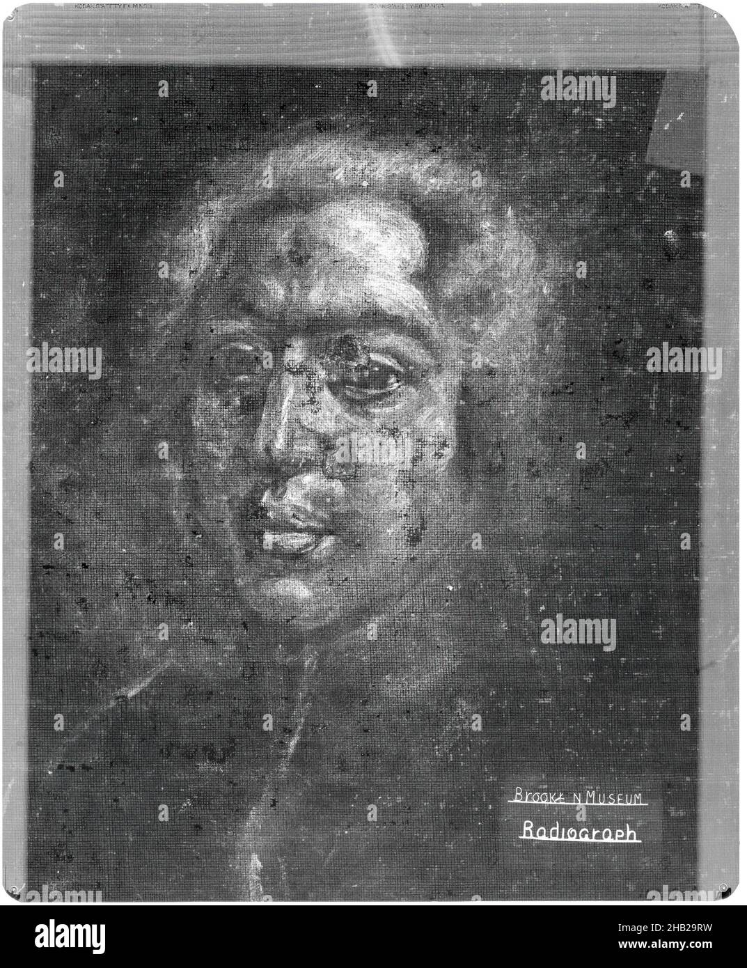 Portrait d'un homme, Vittore Ghislandi, appelé FRA' Galgario, Italien, 1655-1743,Huile sur toile, Italie, s.d., 24 x 13 po., 61 x 33 cm, peinture italienne, peinture, portrait, rayons X. Banque D'Images
