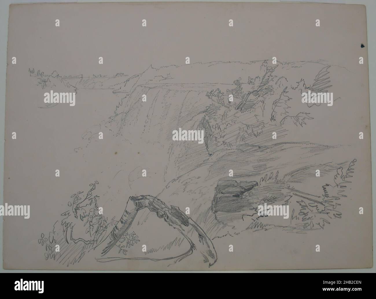 Niagara Falls, William Trost Richards, cuisine américaine, 1833-1905, Graphite sur papier,s.d., feuille : 9 3/16 x 12 1/2 po., 23,3 x 31,8 cm Banque D'Images