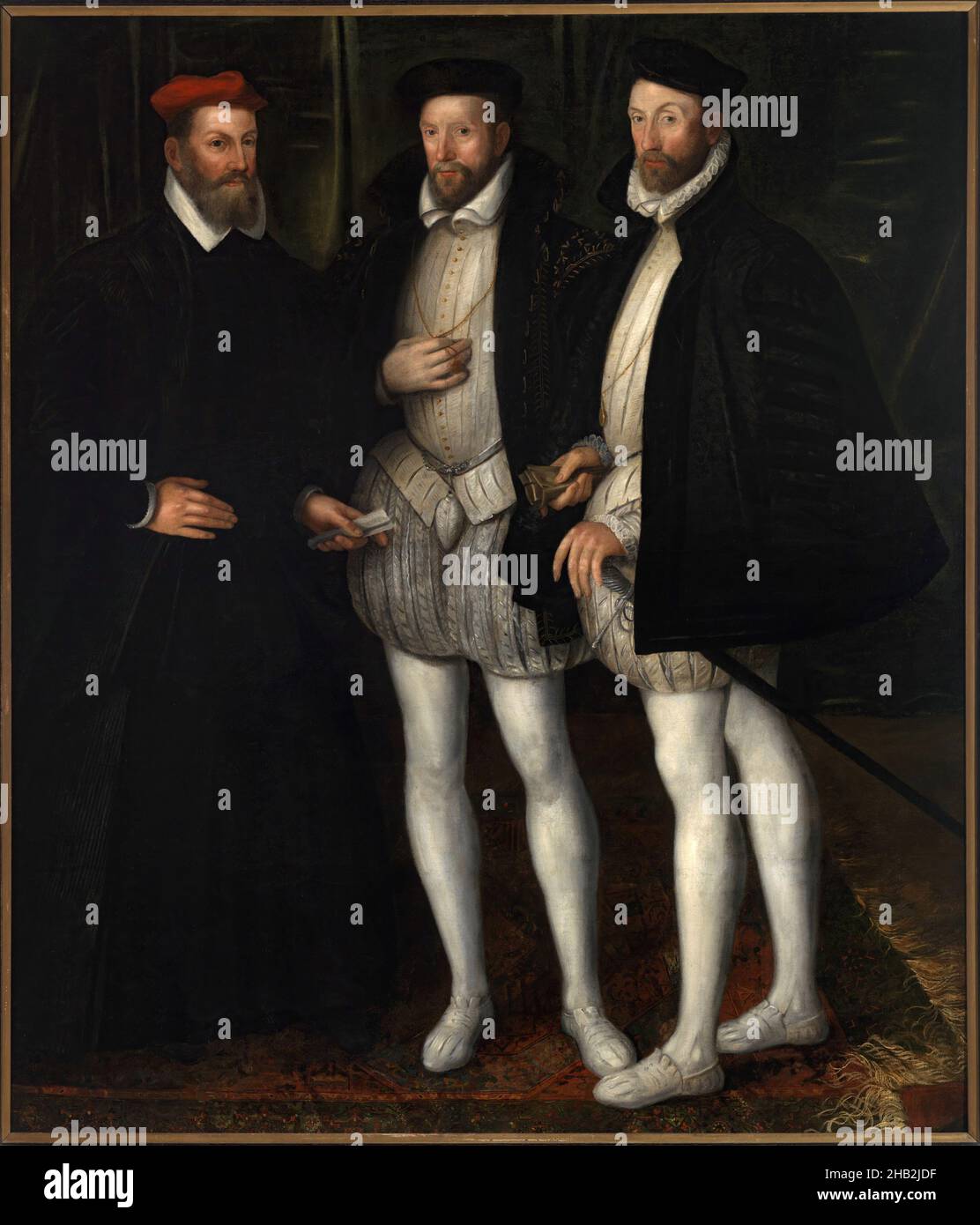 Portrait des frères Gaspard 1519-1572, Odet 1517-1571 et François 1512-1569 de Châtillon-Coligny, Anonyme, France, avant 1579 Banque D'Images
