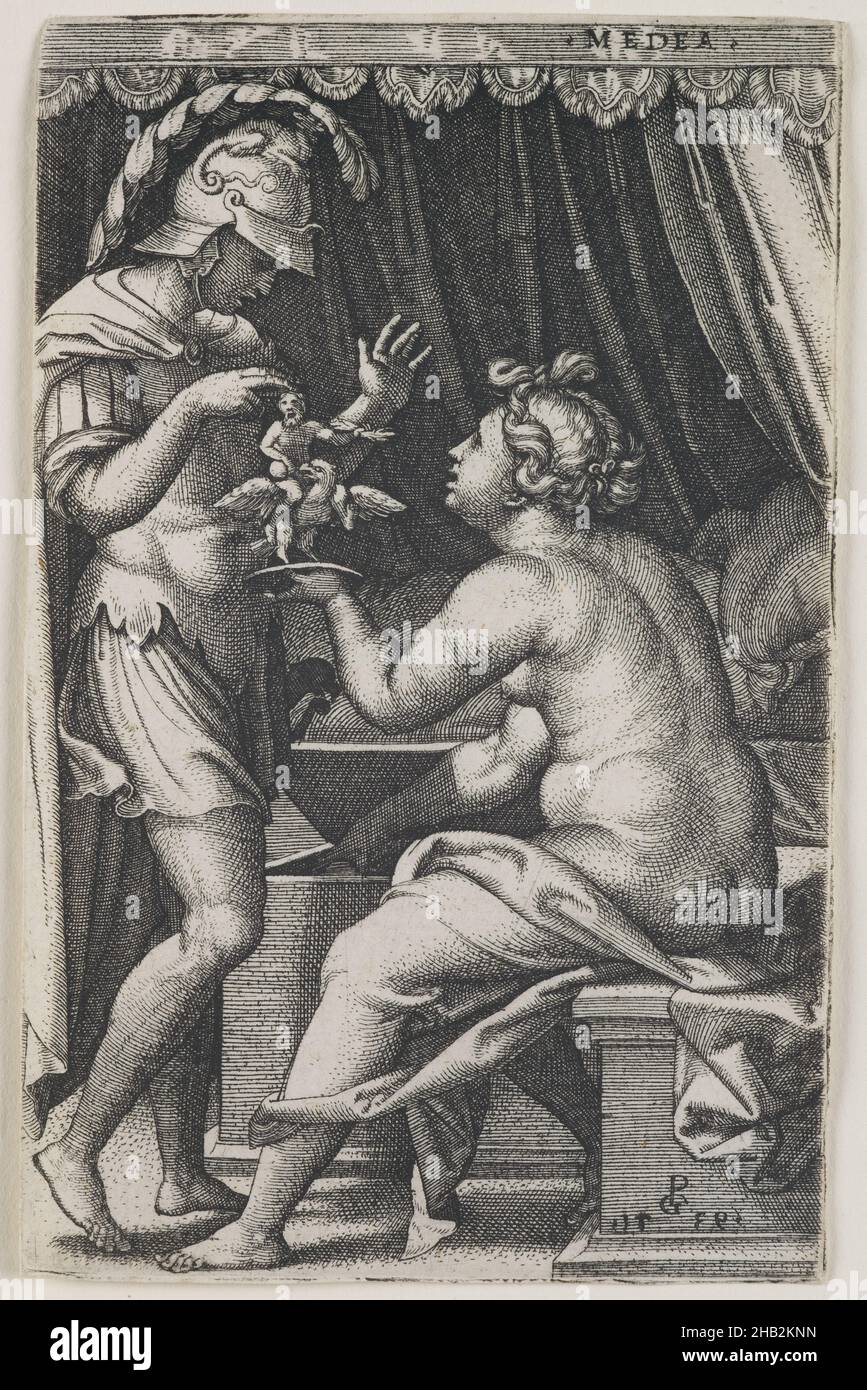 MEDEA et Jason, Georg Pentz, allemand, c. 1500–1550, 1539,Gravure, tirages, plaque : 4 9/16 x 2 15/16 po.(11,6 x 7,5 cm Banque D'Images