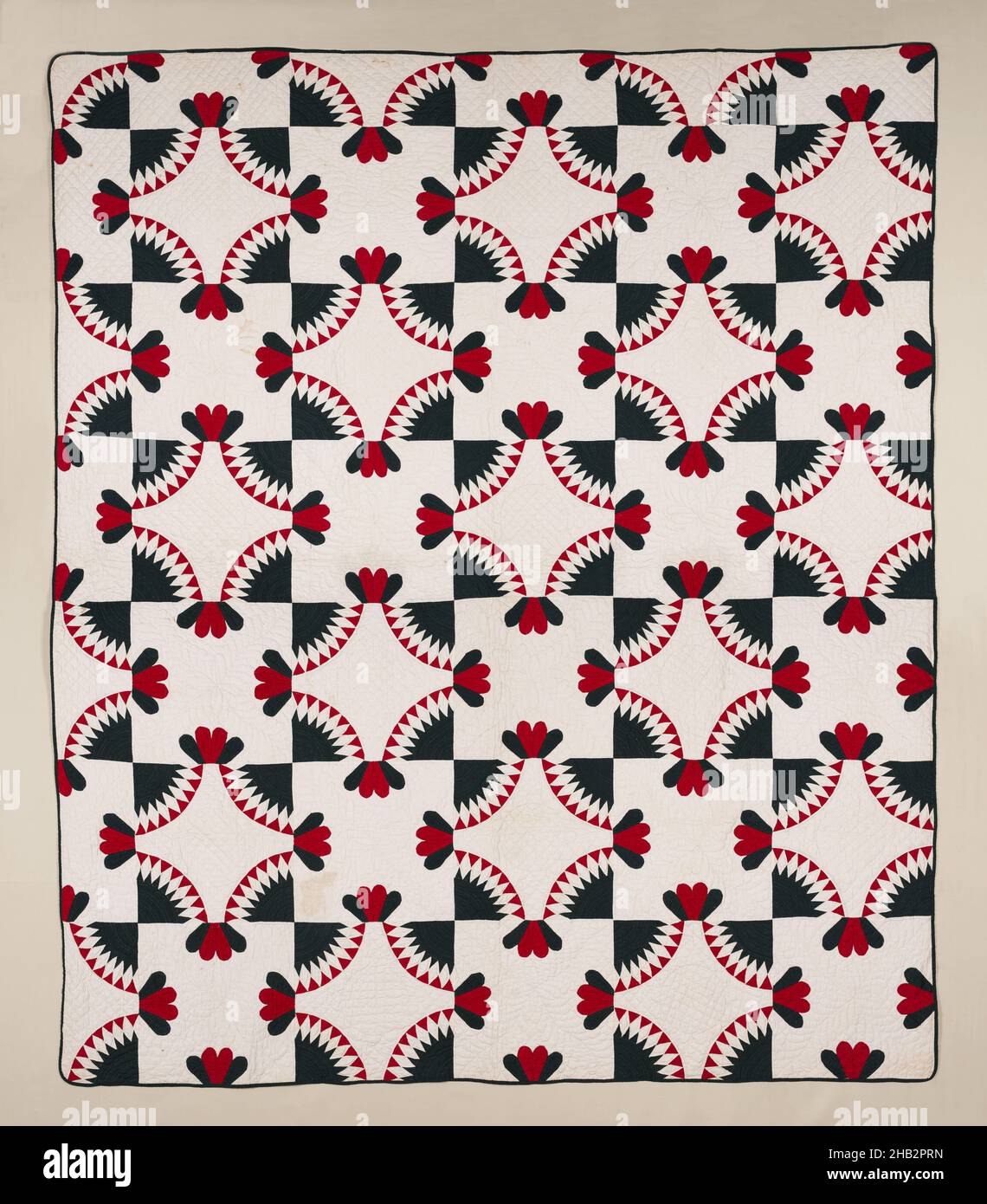 Courtepointe avec défaite de Whigs ou Démocrates Fancy Pattern, américain, 1860s, coton, fabriqué en Eolia,Missouri, États-Unis, Amérique du Nord et Amérique centrale, revêtements et tentures, textiles, 91 x 77 1/2 cm(231,1 x 196,9 cm Banque D'Images