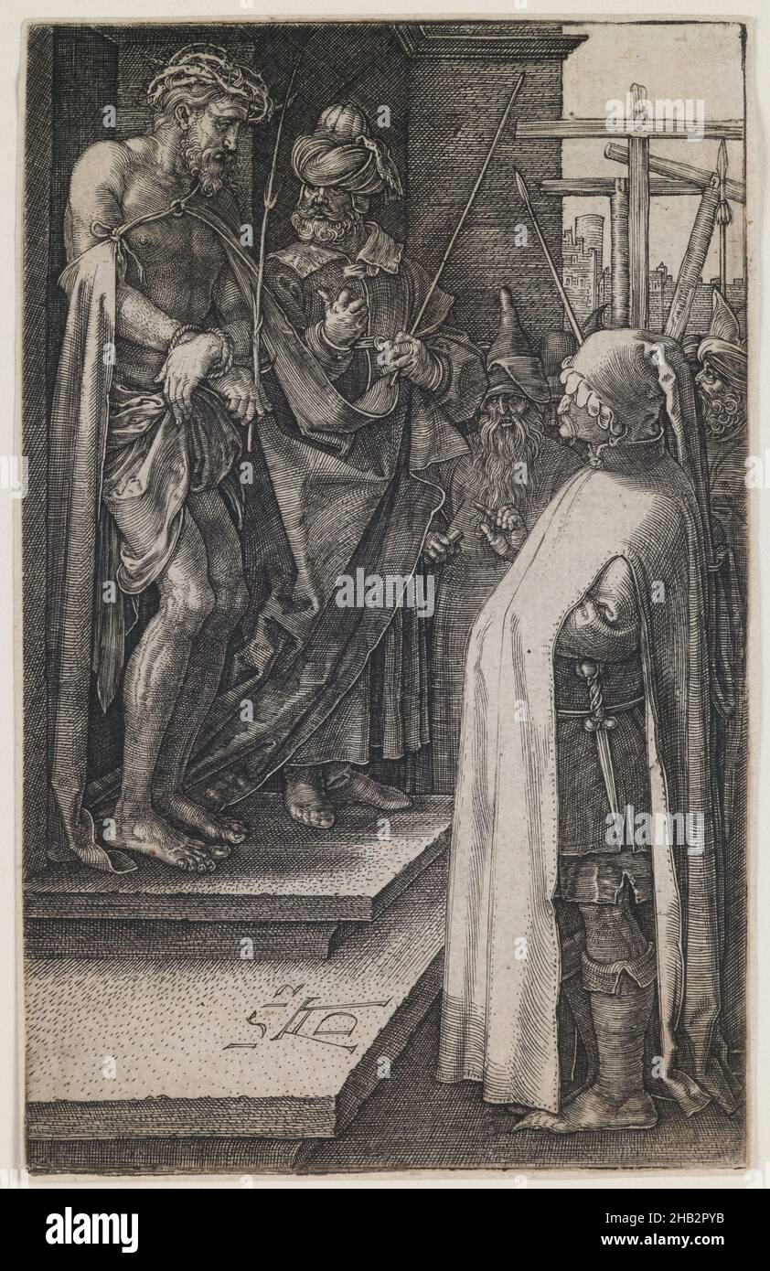 ECCE Homo, de la série "The gravé passion", Albrecht Dürer, allemand, 1471–1528, 1512,Gravure, faite à Nuremberg, Bavière, Allemagne, Europe,Tirages, image : 4 9/16 x 2 15/16 cm(11,6 x 7,4 cm Banque D'Images