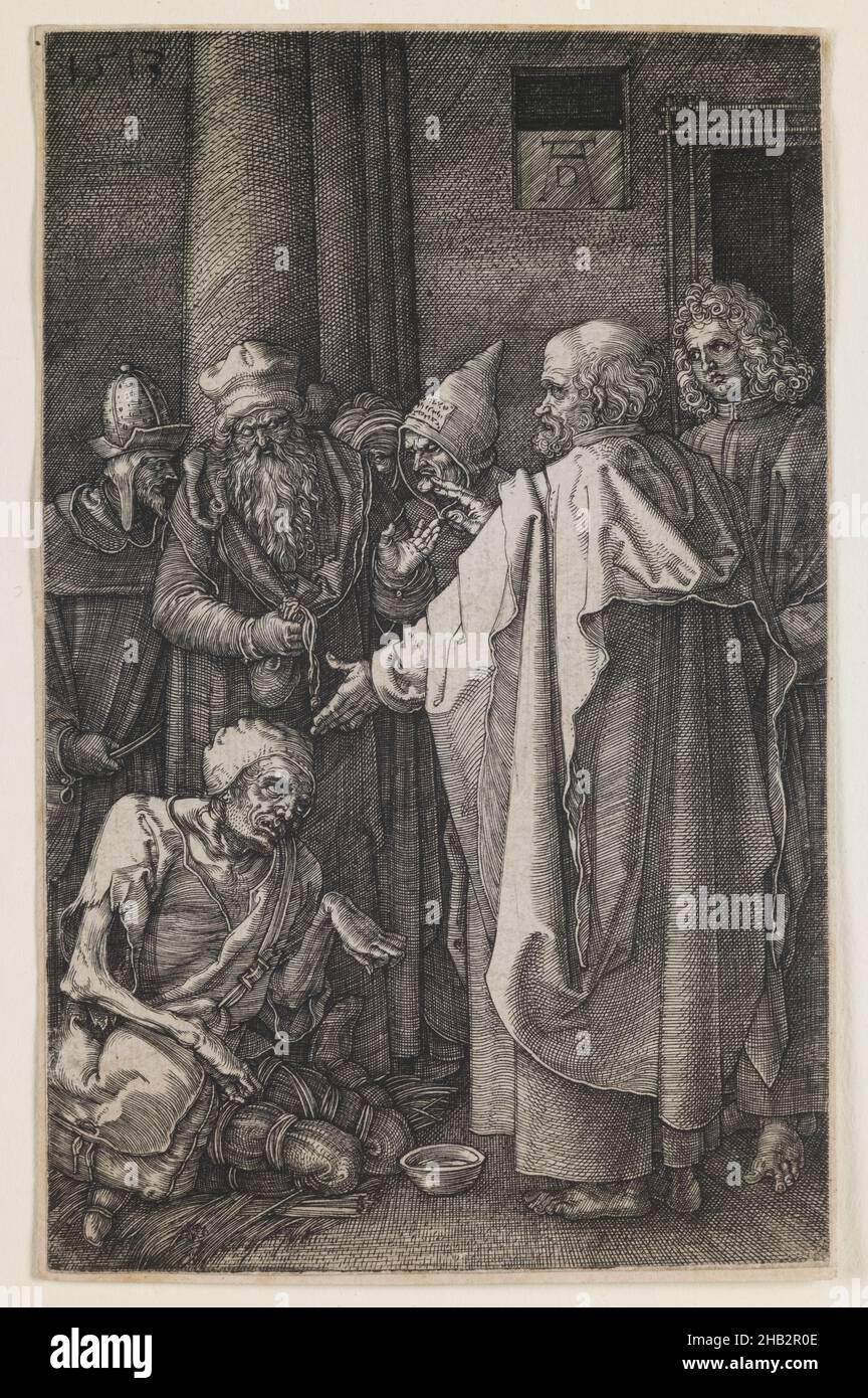 Saint-Pierre et Saint-Jean à la porte du Temple, de la série 'la passion gravée', Albrecht Dürer, allemand, 1471–1528, 1513,Gravure, faite à Nuremberg, Bavière, Allemagne, Europe,Tirages, image : 4 9/16 x 2 15/16 cm(11,6 × 7,4 cm Banque D'Images