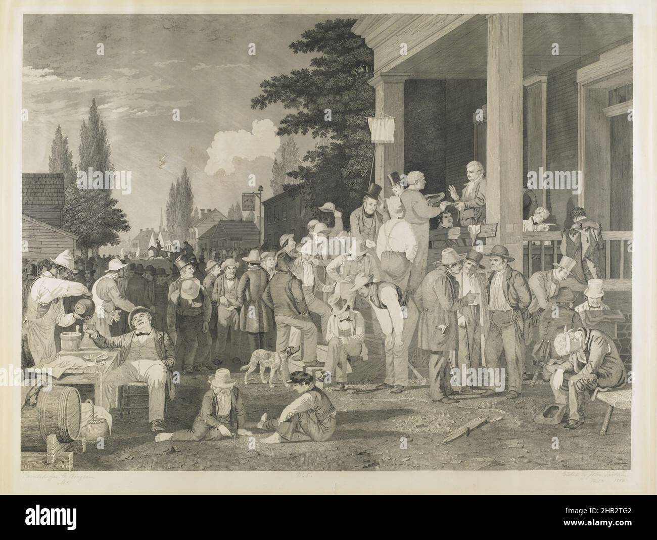 Preuve 5 de 'The County Election', George Caleb Bingham, cuisine américaine, 1811–1879, gravée et gravée par John Sartain, cuisine américaine, 1808–1897, 1854, Etching,Gravure, et mezzotint, tirages, image: 22 1/4 x 29 3/4 po.(56,5 x 75,6 cm Banque D'Images