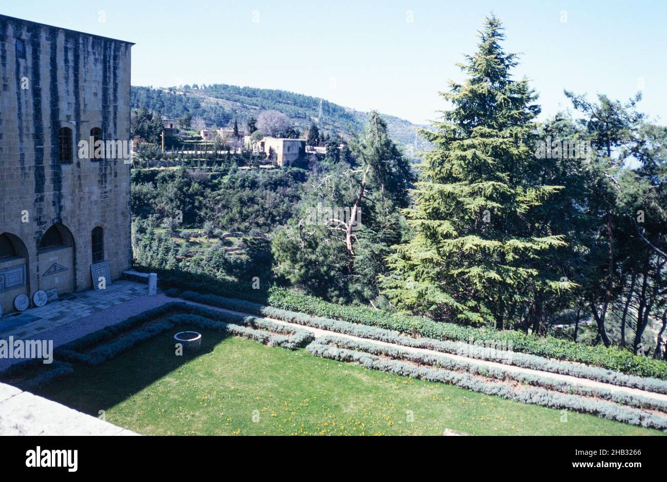 Vue de Beit Eddine, Beit ed-dine, Palais Beiteddine d'Emir Bashir, Chouf, Liban 1998 Banque D'Images