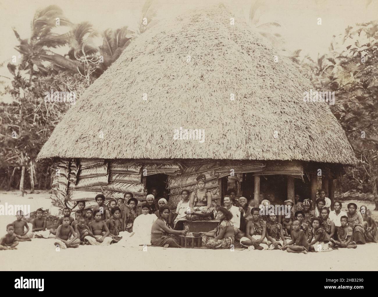 Kava Making, Samoa, studio Muir & Moodie, photographe, vers 1890s, Dunedin, photographie en noir et blanc Banque D'Images