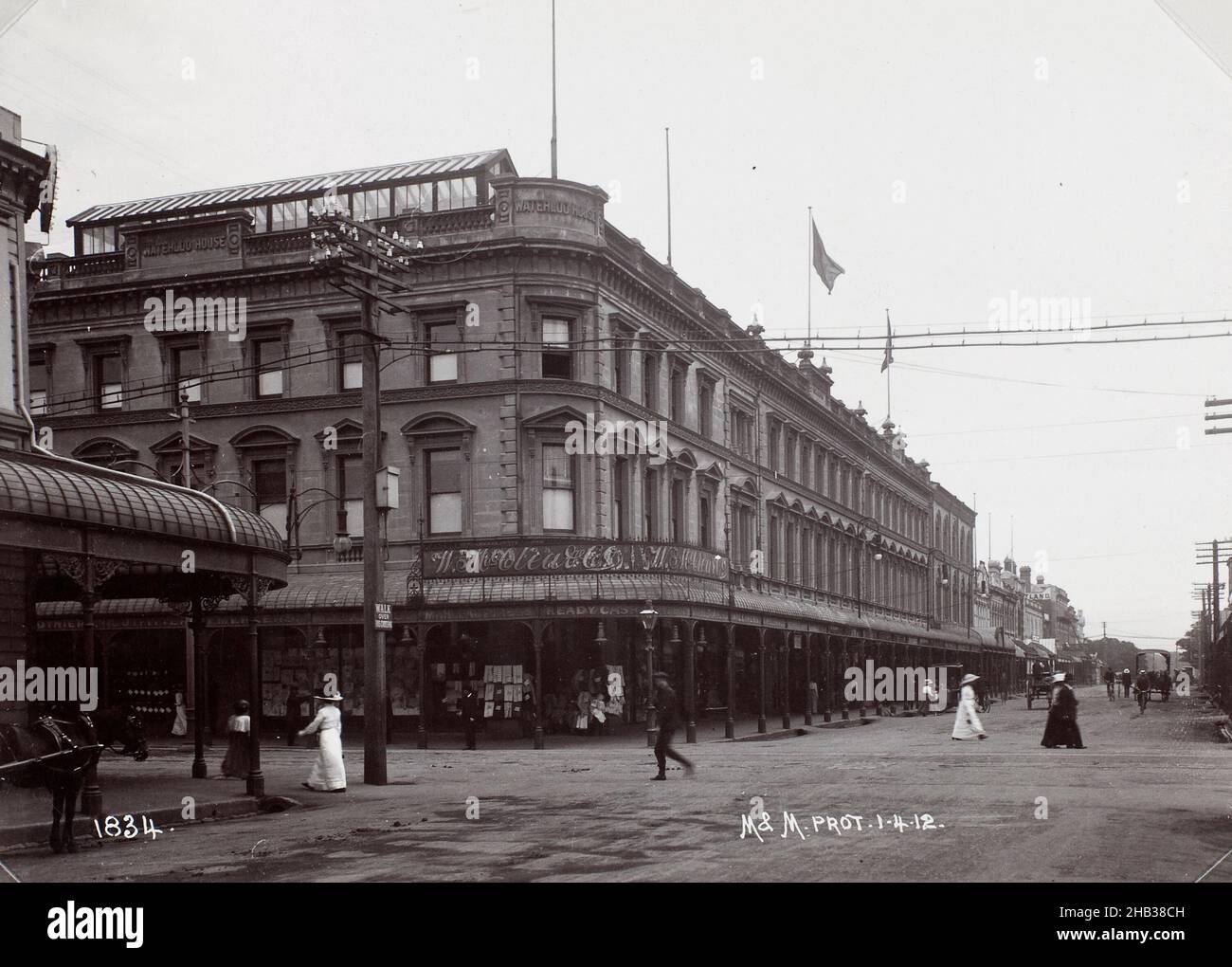 Waterloo House, Cashel St, Christchurch, studio Muir & Moodie, vers 1912, Christchurch Banque D'Images