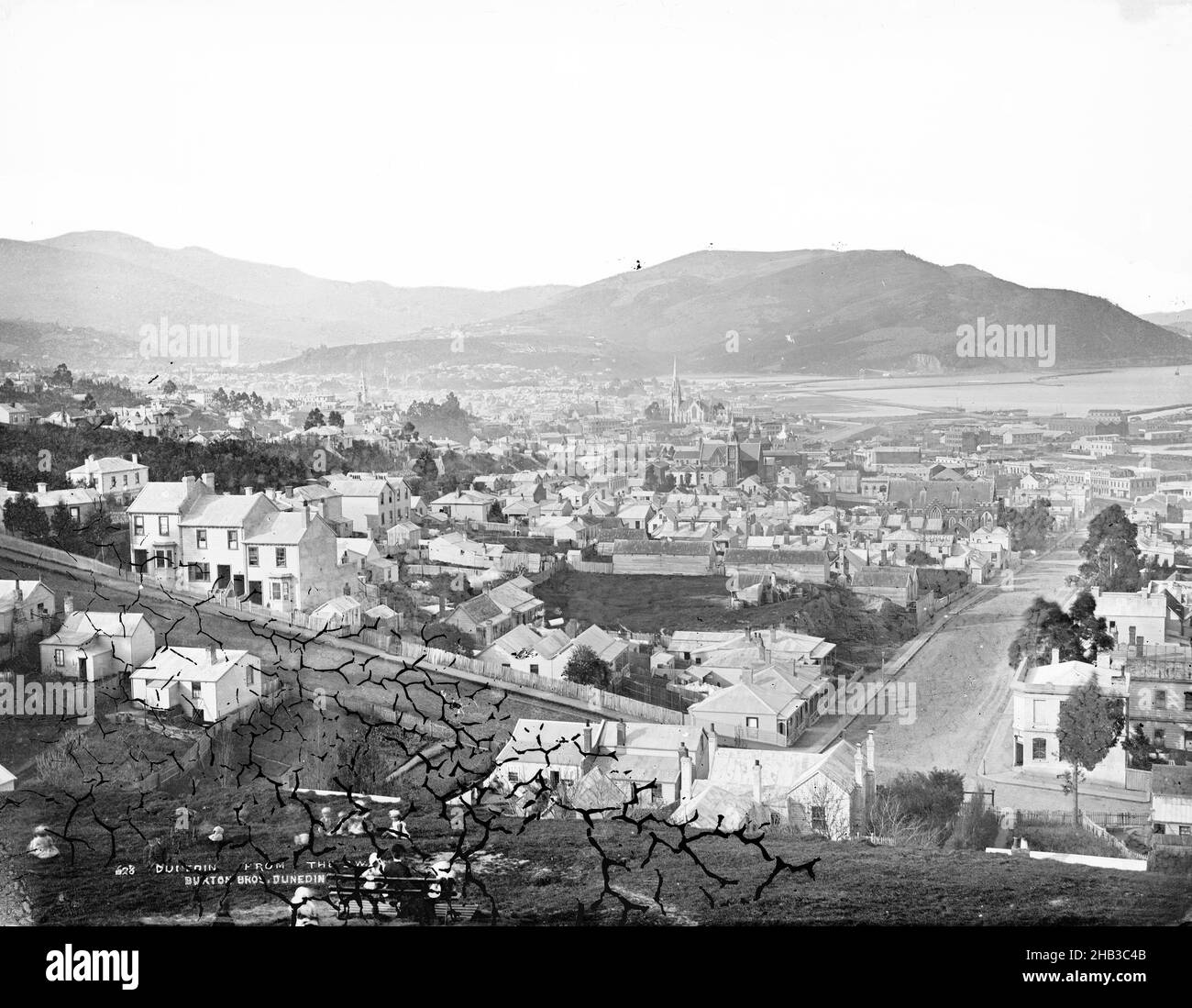 Dunedin du sud-ouest, studio Burton Brothers, studio de photographie, 1870s, Dunedin,photographie en noir et blanc Banque D'Images