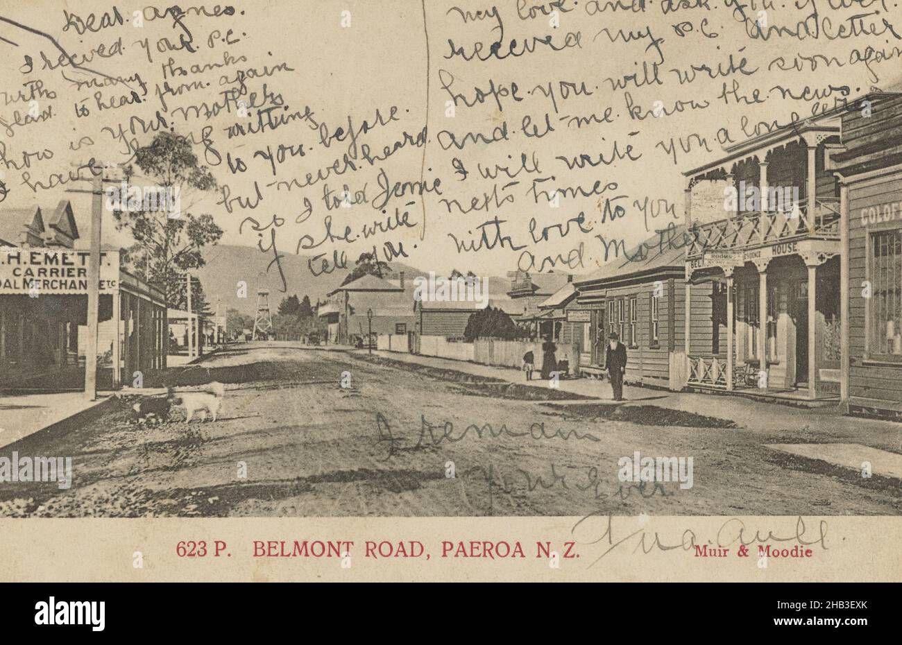 Belmont Road, Paeroa, Nouvelle-Zélande, studio Muir & Moodie, 1905, Paeroa Banque D'Images