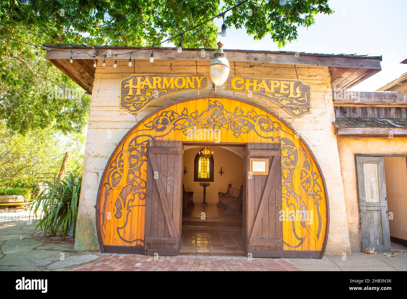 Chapelle du mariage, Harmony, Californie Banque D'Images