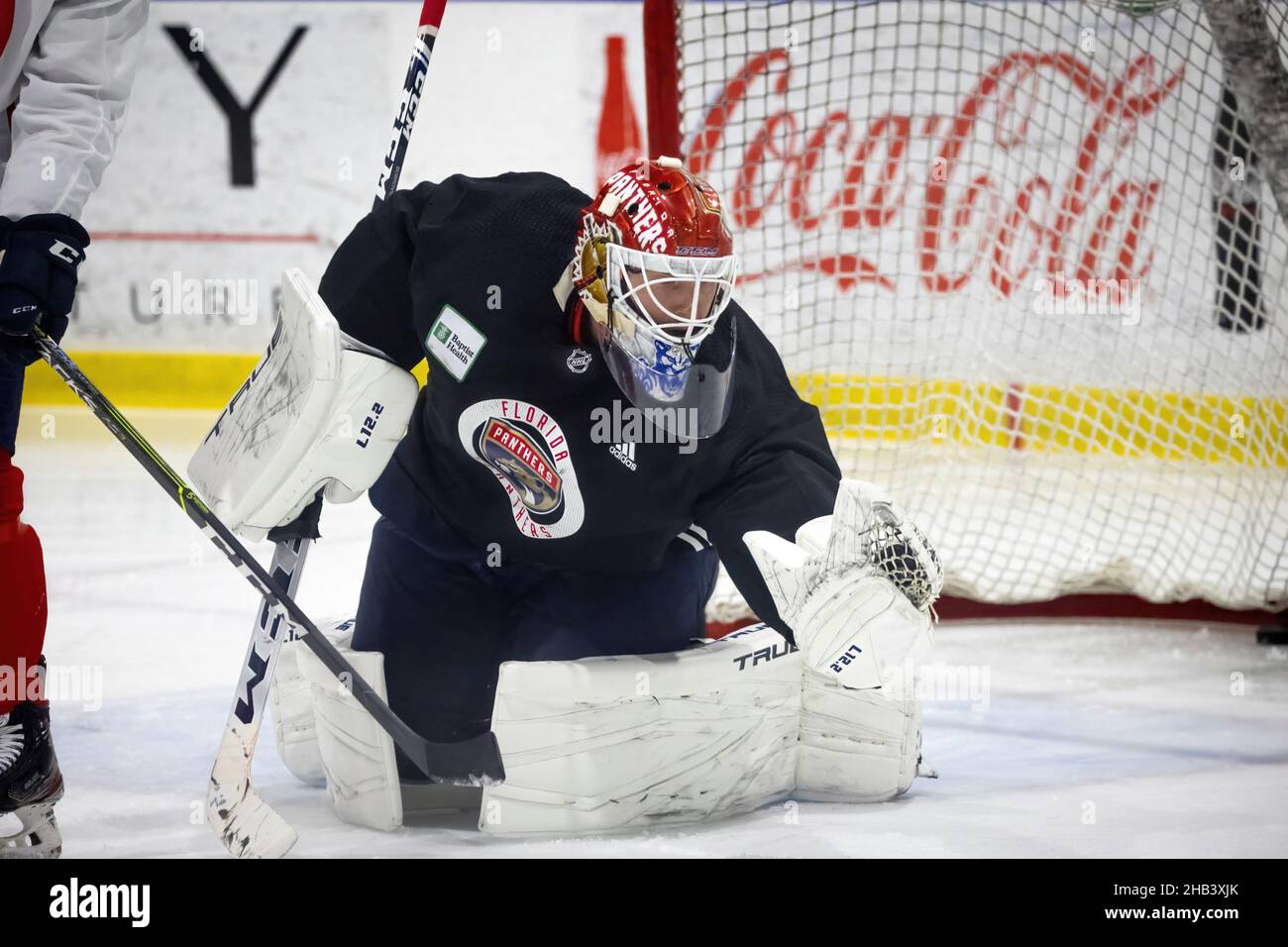 Coral Springs, États-Unis.03rd octobre 2021.Florida Panthers joueur no.72 Sergei Bobrovsky vu en action pendant la séance d'entraînement du matin pour la saison régulière de la LNH 2021-2022.Crédit : SOPA Images Limited/Alamy Live News Banque D'Images
