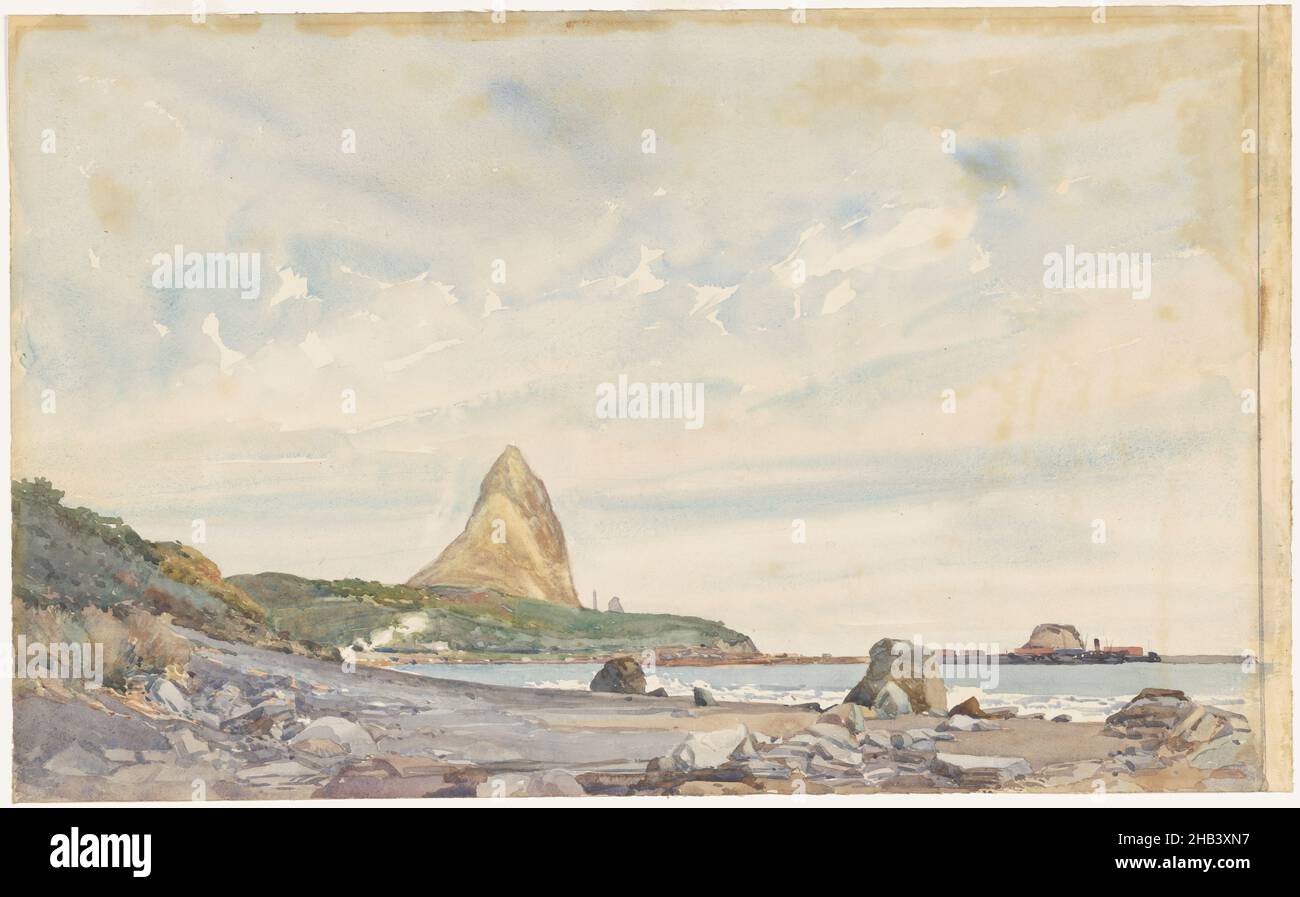 La ruine de Paritutu, Dr Andrew Carbery CBE, artiste, 1920s, Nouvelle-Zélande Banque D'Images