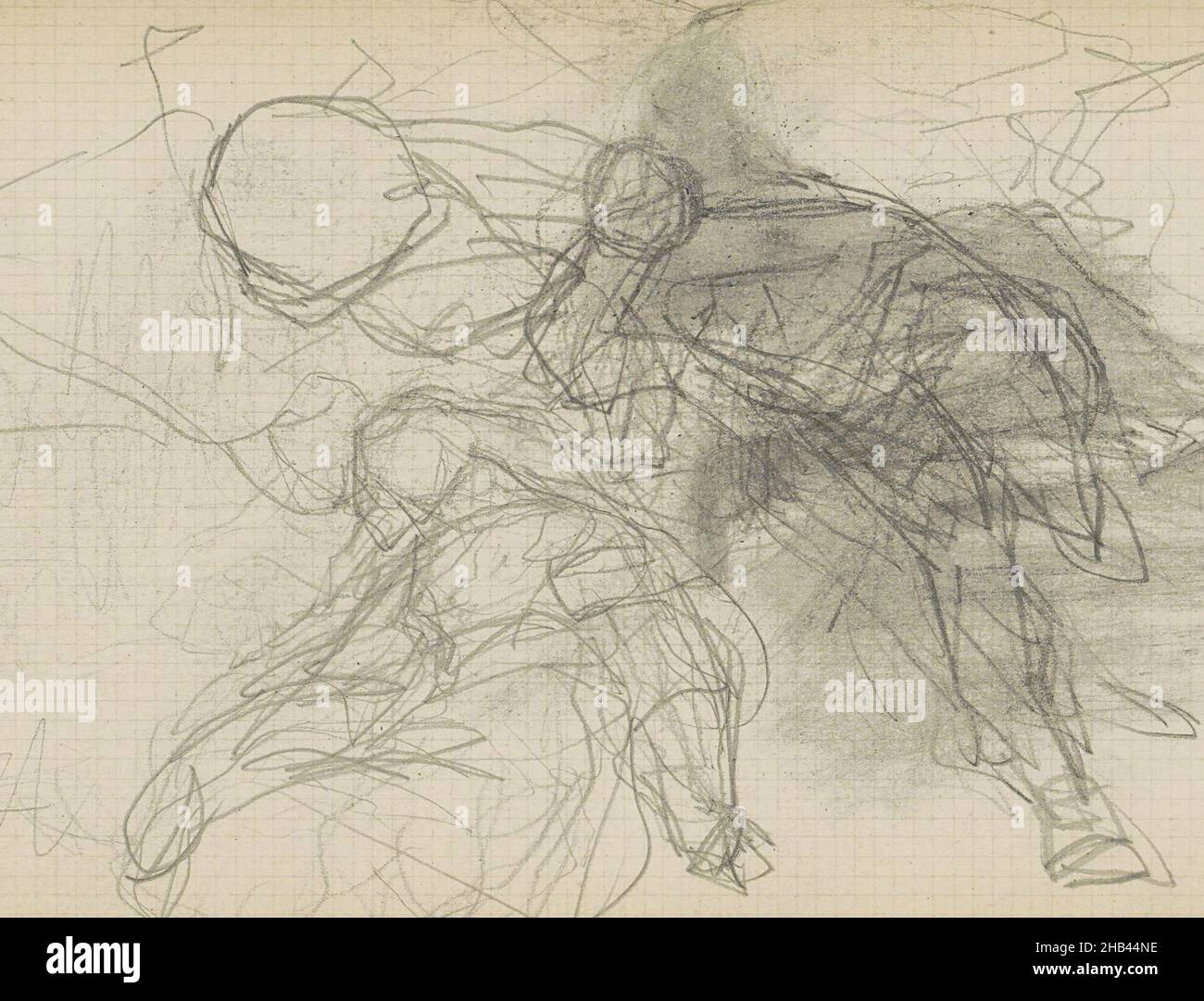 Feuille 26 verso d'un carnet de croquis avec 35 feuilles, études de figures, y compris une femme assise, Matthijs Maris, 1849 - 1917 Banque D'Images