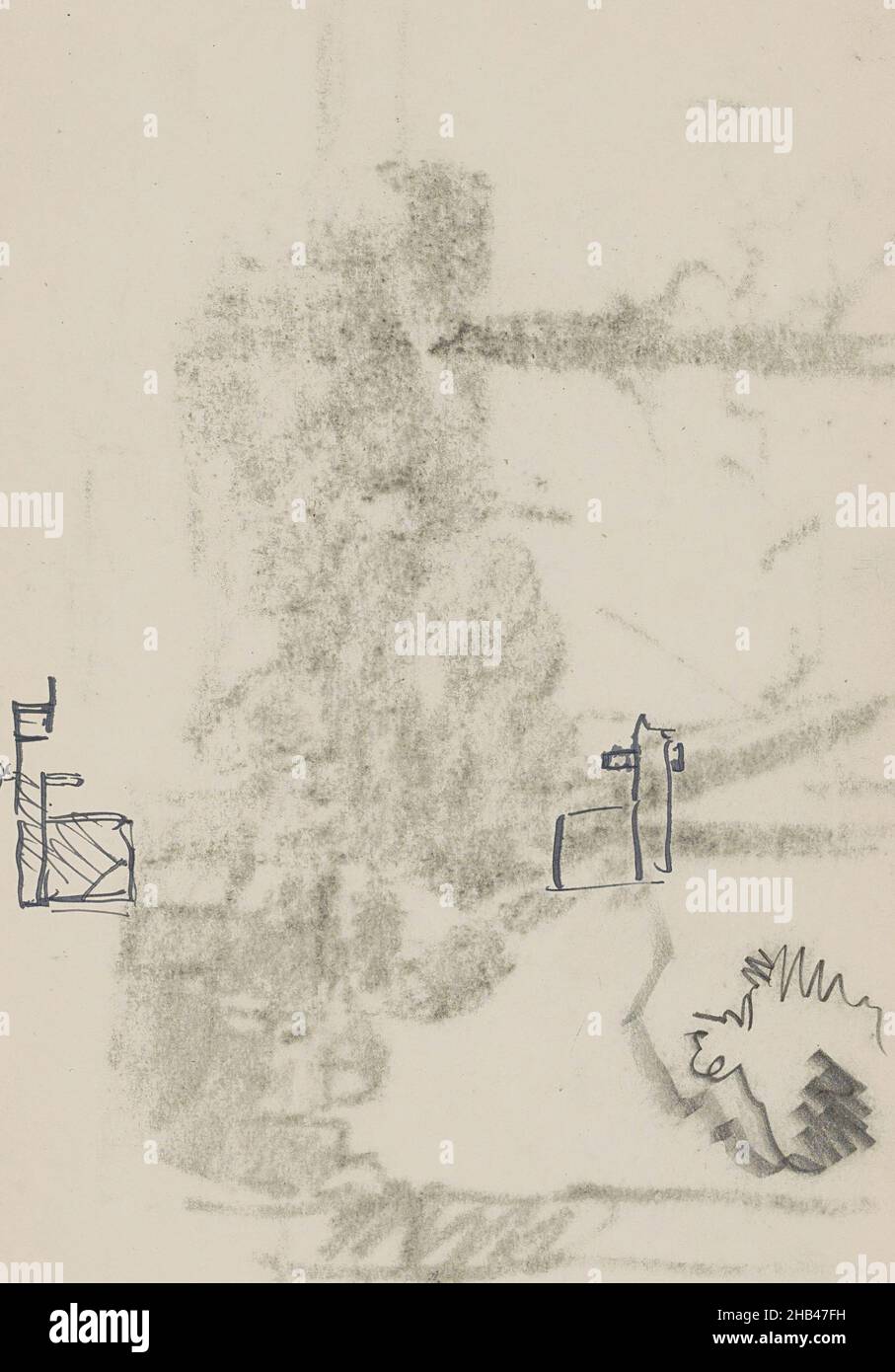 Feuille 12 recto d'un carnet d'esquisses de 47 feuilles, Etudes., Cornelis Vreedenburgh, 1890 - 1946 Banque D'Images