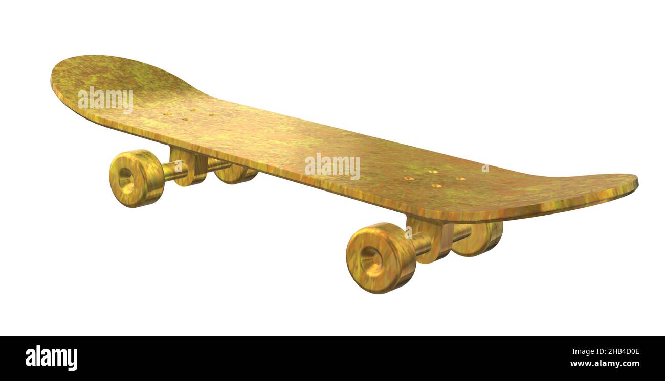 Skateboard doré Illustration de Vecteur