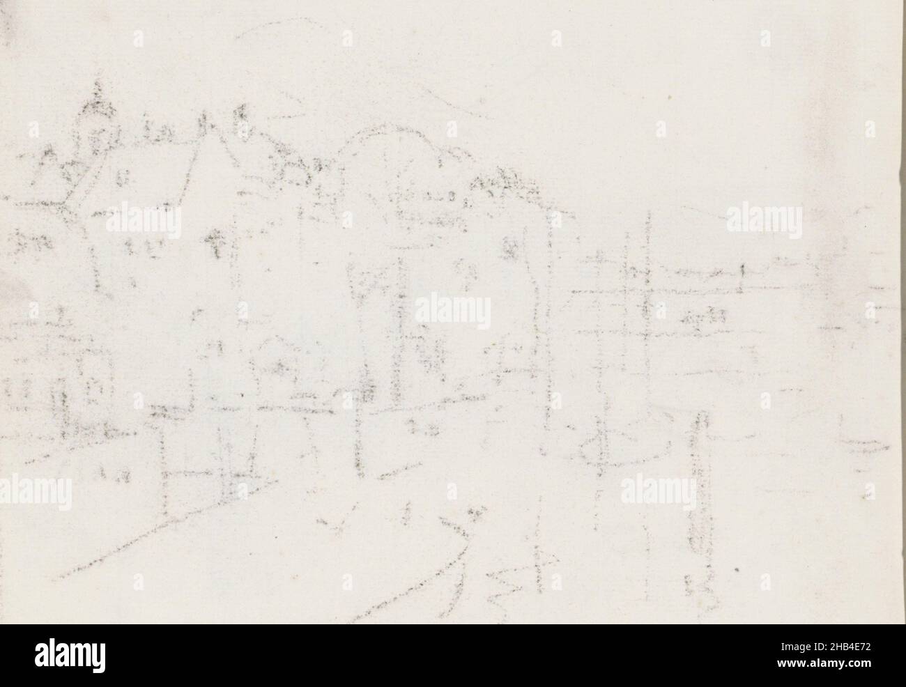 Page 14 d'un carnet de 17 pages, Aflagsch du dessin à la craie, page 15, rapporteur pour avis: Willem Witsen, c.1897 - c.1899, Willem Witsen, ch.1897 - c.1899 Banque D'Images