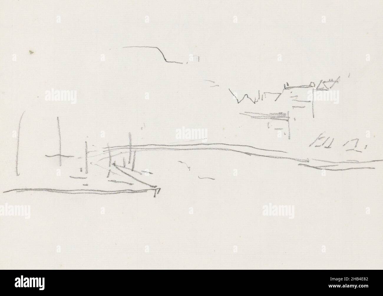 Page 10 d'un carnet de 17 pages, Cityscape, dessinateur: Willem Witsen, Amsterdam, (éventuellement),c.1897 - c.1899, Willem Witsen, ch.1897 - c.1899 Banque D'Images