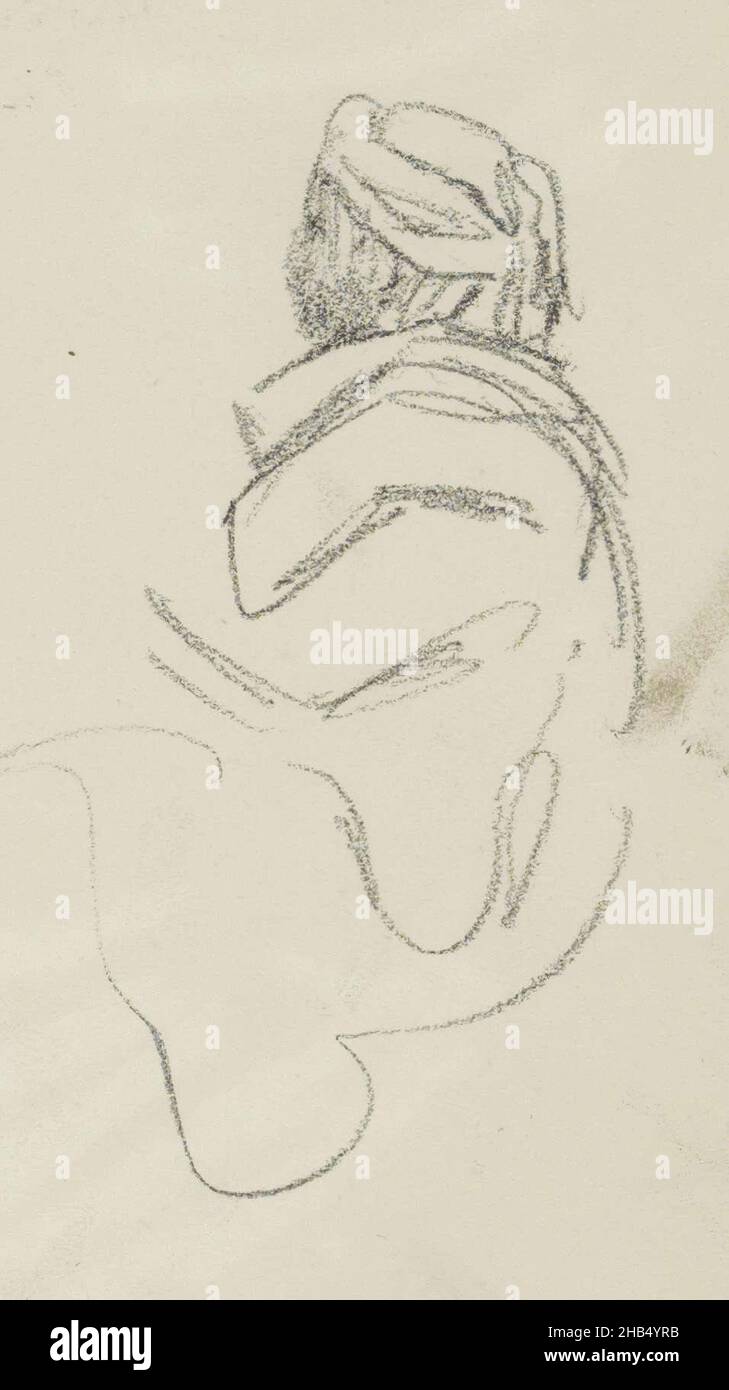 Page 44 de sketchbook XXXIX avec 51 pages., homme assis en robe orientale, en profil, dessinateur: Isaac Israël, Paris, 1887 - 1934,Isaac Israël, 1887 - 1934 Banque D'Images