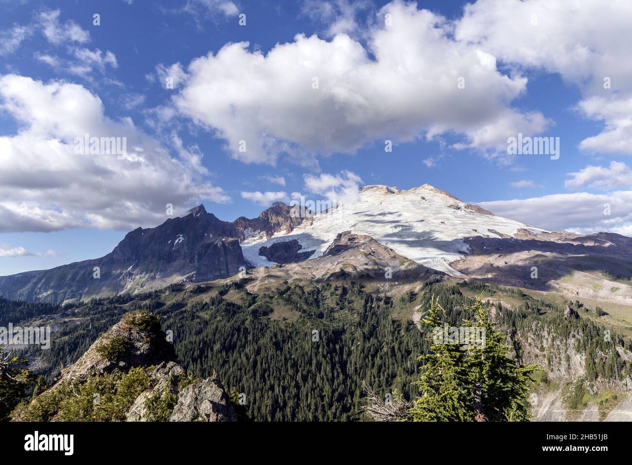 WA20543-00....WASHINGTON - vue sur le mont Baker depuis les prés près de Pocket Lake dans l'aire de loisirs nationale de Mount Baker, Banque D'Images