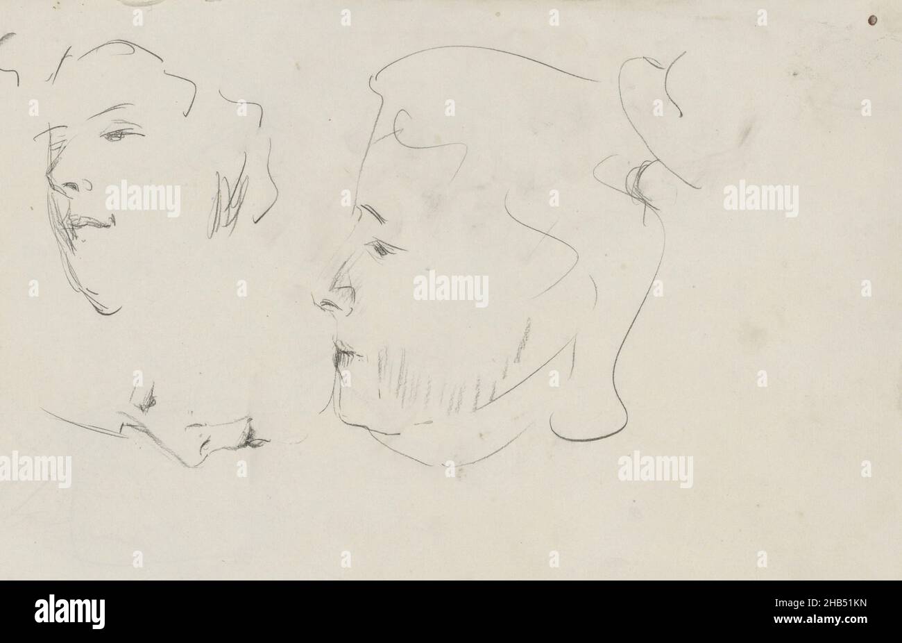 Feuille 2 recto de l'esquisse LXIX avec 25 feuilles, la tête des femmes dans différentes vues, Isaac Israël, 1875 - 1934 Banque D'Images