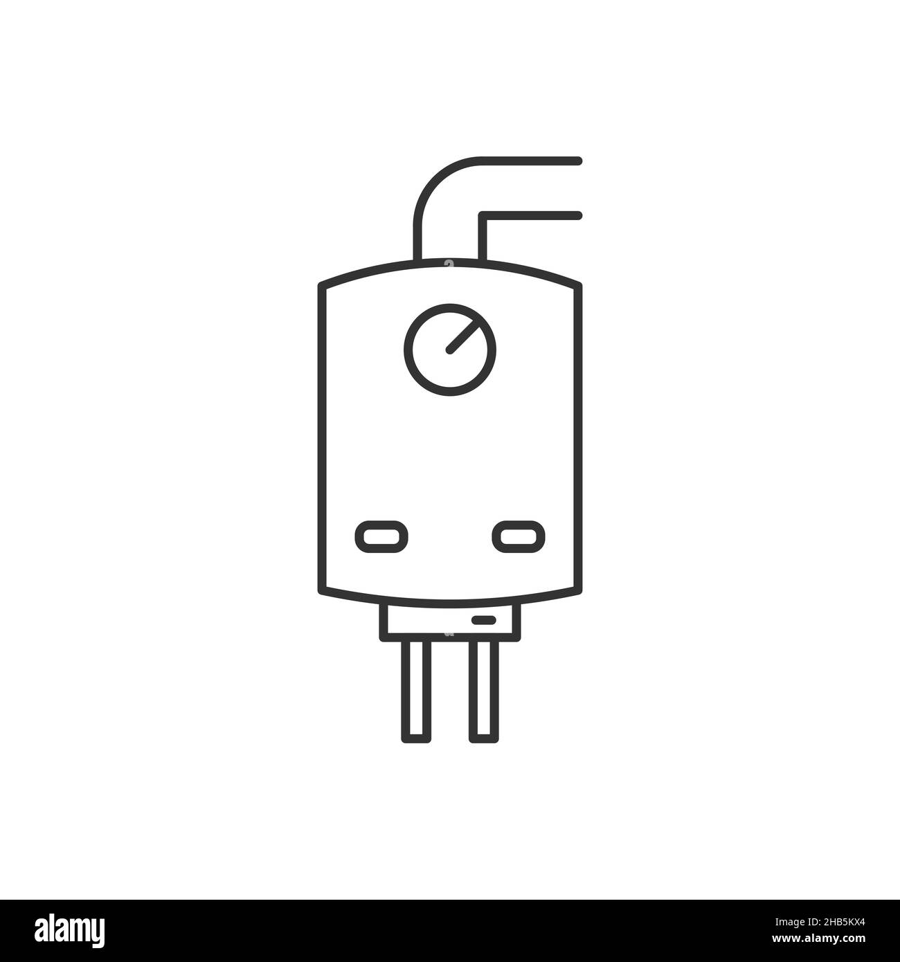 Icône de chaudière à gaz de style plat.Illustration du vecteur de l'élément chauffant sur un arrière-plan isolé.Concept commercial du signe d'ébullition. Illustration de Vecteur