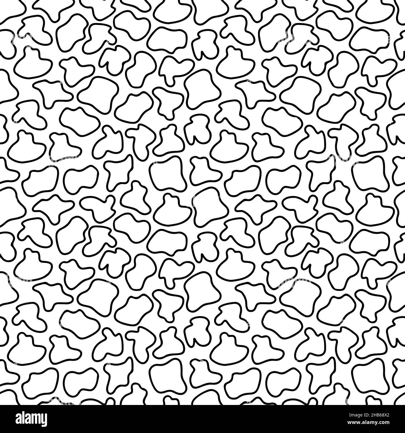 Motif abstrait sans couture dessiné à la main avec éléments de forme de nuages.Texture noir et blanc. Illustration de Vecteur