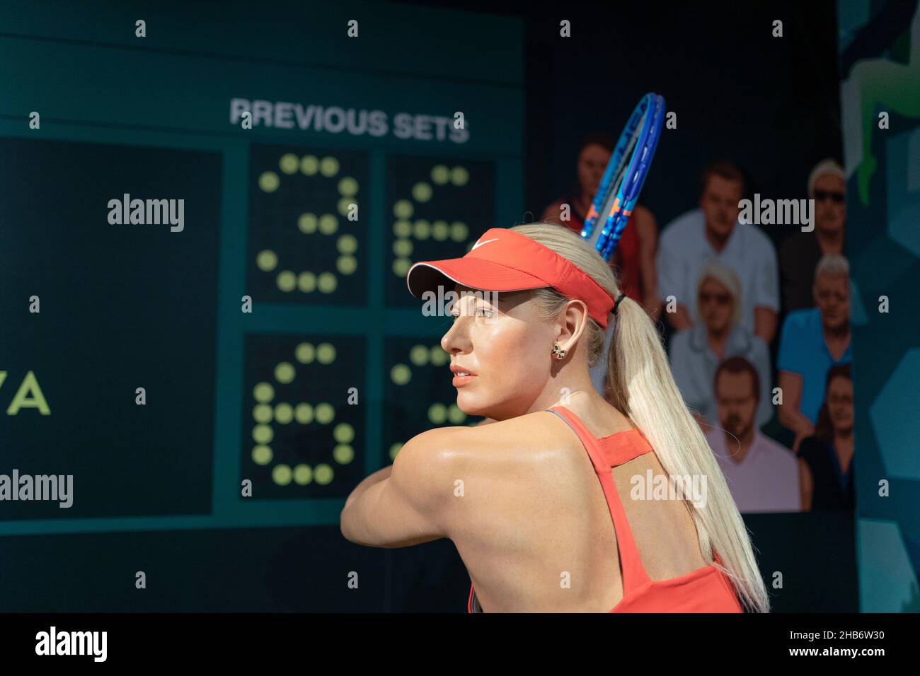 Sculpture en cire Maria Sharapova à Madame Tussauds Istanbul.Maria Sharapova est une joueuse de tennis professionnelle. Banque D'Images