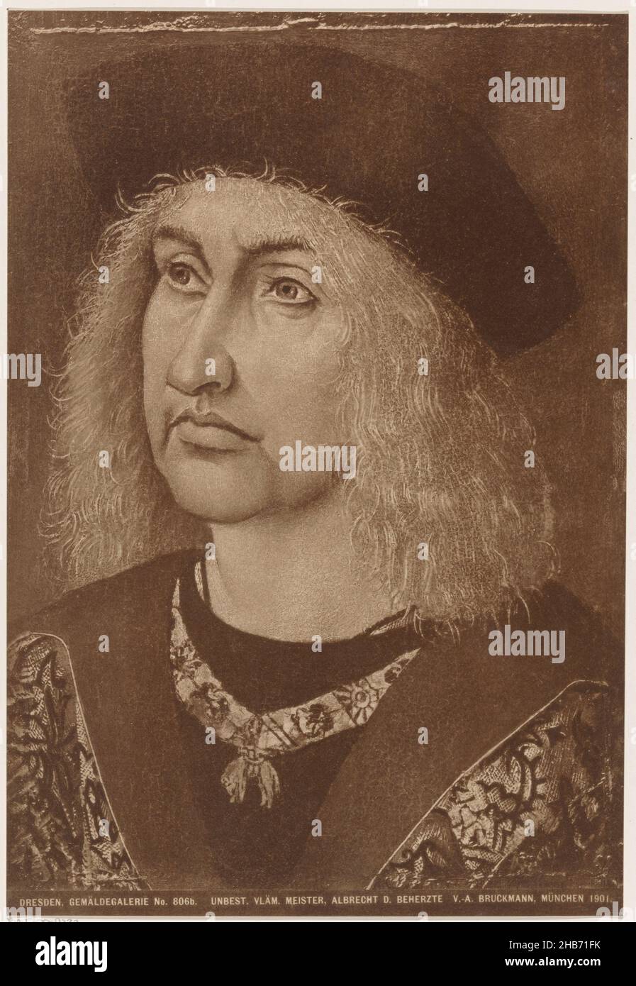 Portrait d'Albrecht III, duc de Saxe, Verlagsanstalt FR.Bruckmann A.-G.(Mentionné sur l'objet), après : anonyme (mentionné sur l'objet), München, 1901, support photographique, hauteur 273 mm × largeur 187 mm Banque D'Images