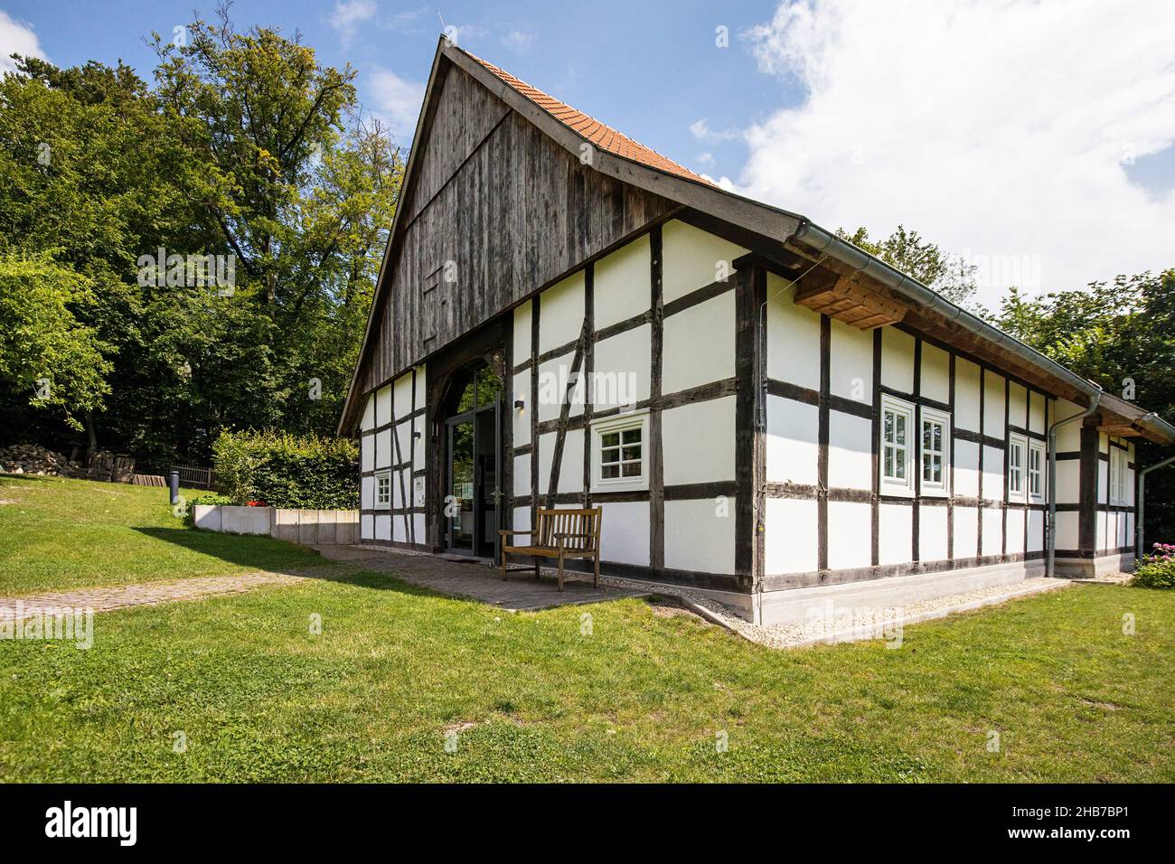 Bielefeld - vue sur le moulin à vent au musée Farmhouse, où les bâtiments ont été rassemblés afin de voir clairement les conditions de vie dans le Banque D'Images