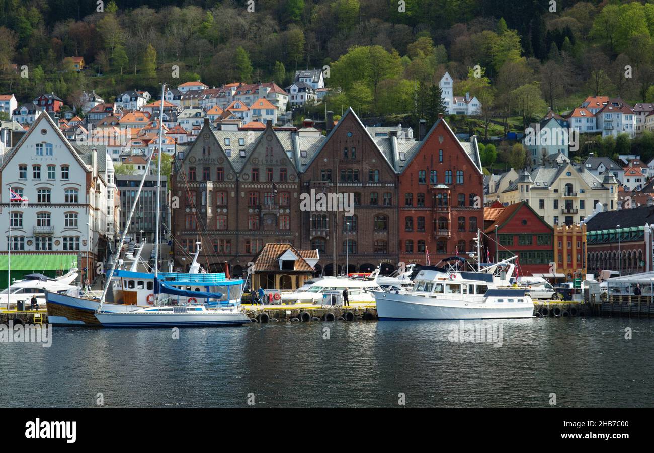 Bord de la rivière à Bergen, Norvège Banque D'Images