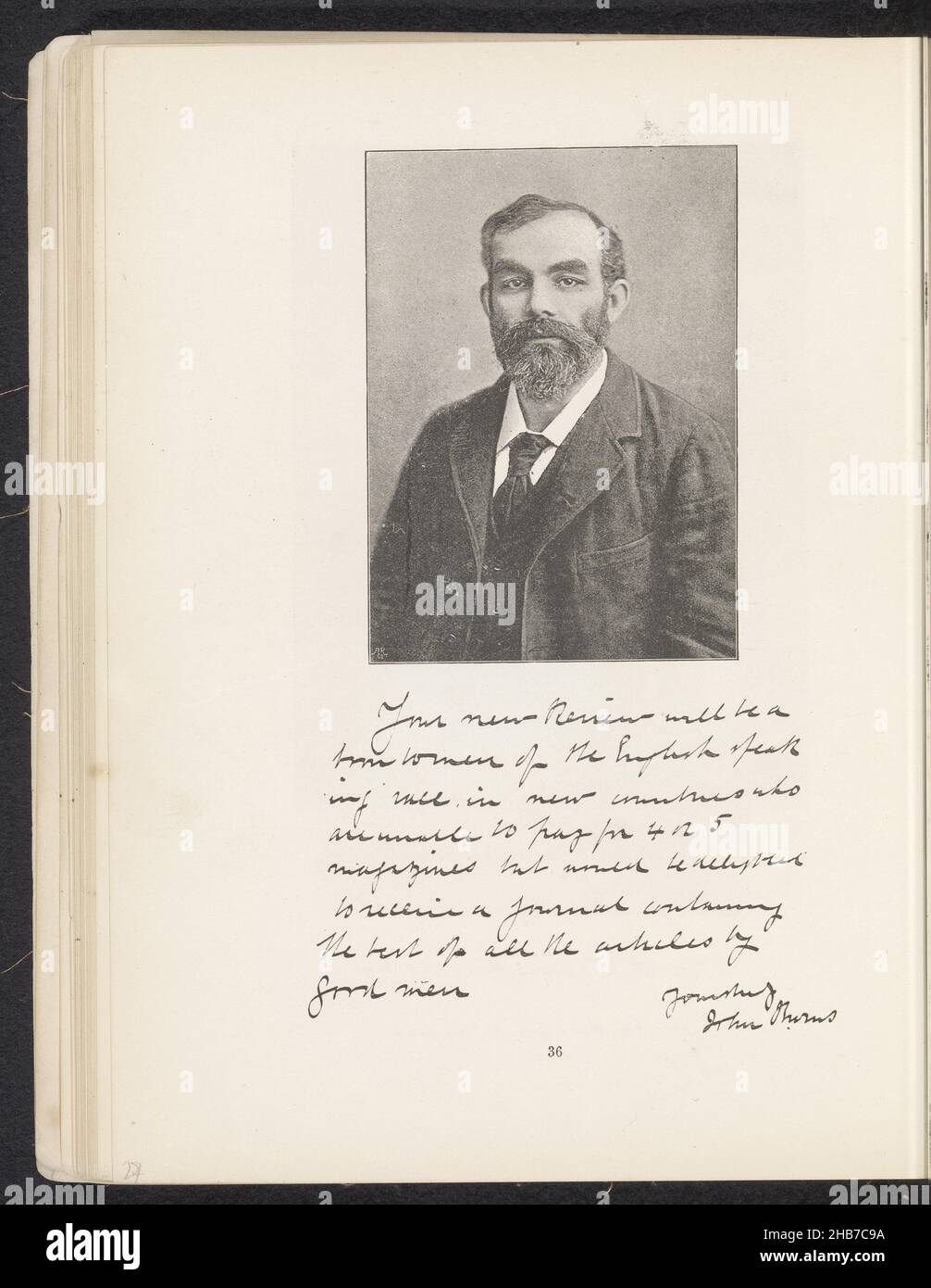 Portrait de John Burns, The London Stereoscopic Company, anonyme, c.1881 - avant 1891, papier, hauteur 113 mm × largeur 81 mm Banque D'Images