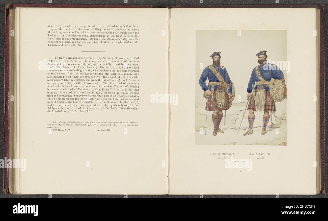 Photoréproduction d'un dessin de portraits de Kenneth MacSween et de Donald Macaulay de Harris, Keneth MacSween, Stronde.Donald Macaulay, Geocrab.Harris-Men (titre sur objet), Day & son Vincent Brooks, rapporteur pour avis intermédiaire : Kenneth Macleay, c.1860 - avant 1870, support photographique, imprimé albumine, hauteur 128 mm × largeur 101 mm Banque D'Images