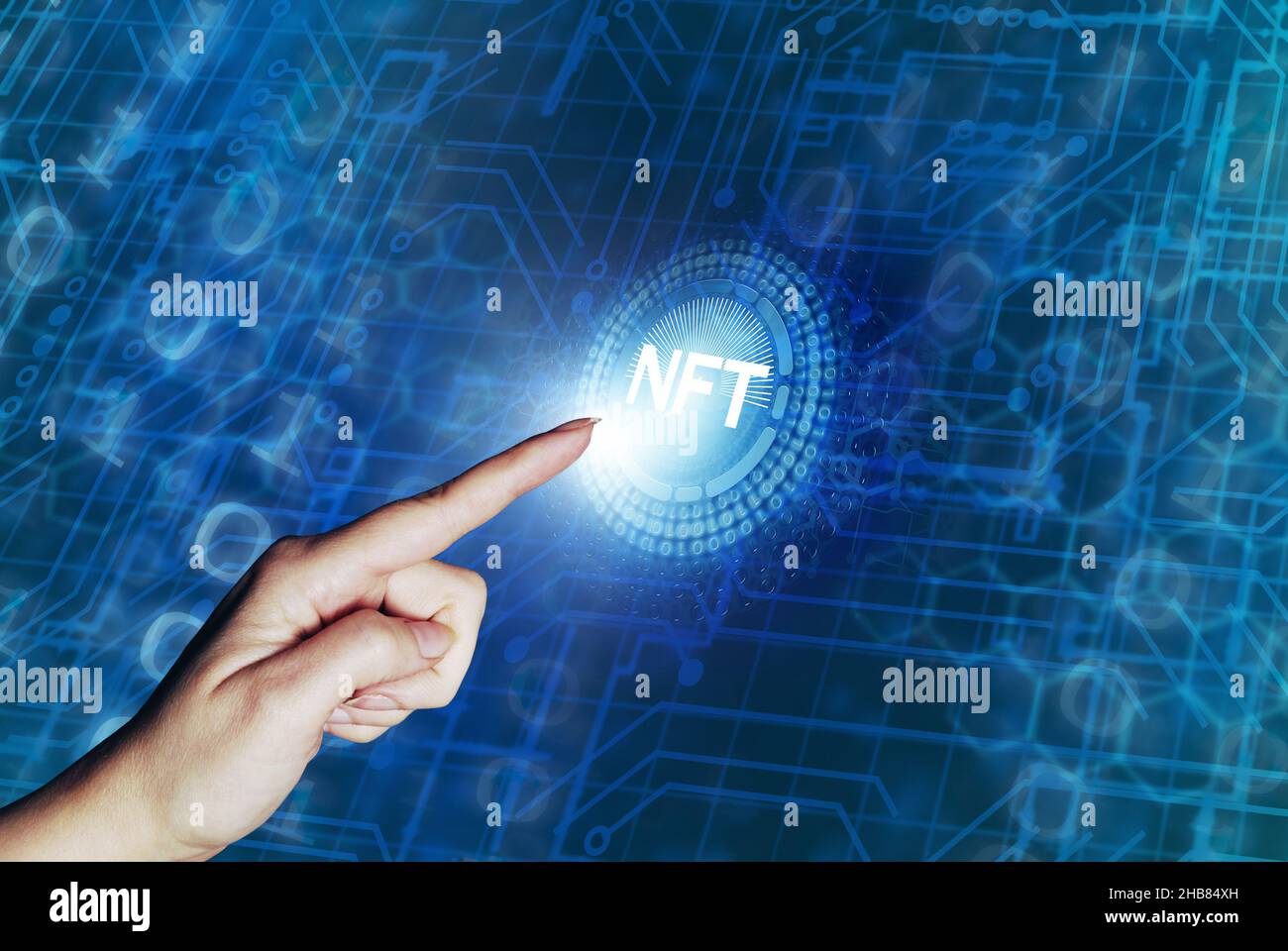 Concept d'achat de jetons non fongibles NFT Banque D'Images