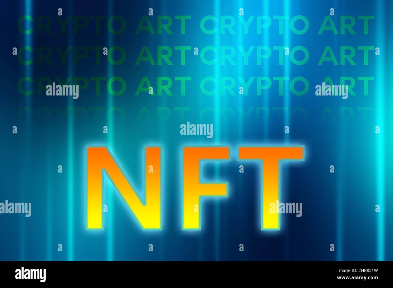 NFT, jetons non fongibles pour l'artiste, concept d'art cryptographique Banque D'Images