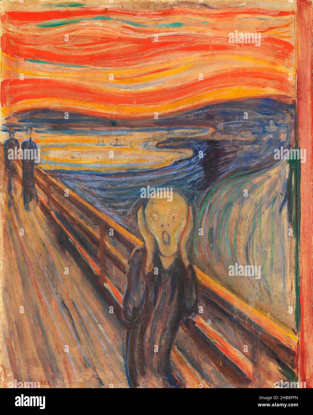The Scream (Skrik) par Edvard Munch (1863-1944), huile, tempera et pastel sur carton, 1893.La Galerie nationale, version Oslo. Banque D'Images
