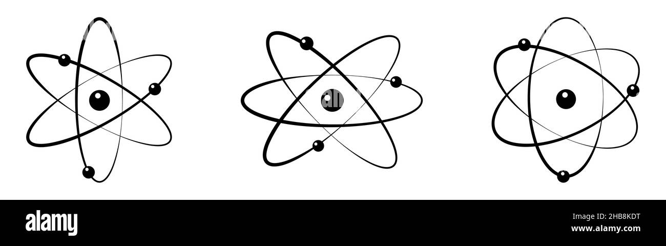 Ensemble d'icônes Atom.Symbole Atom pour la conception de votre site Web, logo, application, interface utilisateur.Illustration vectorielle, EPS10. Illustration de Vecteur